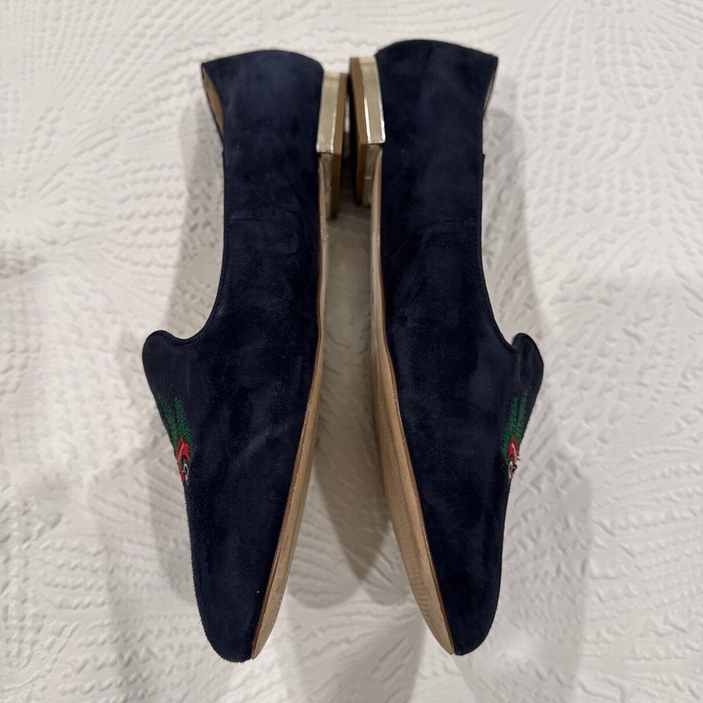 Talbots EUC Ryan Blue Suede RED TRUCK Christmas Holiday Flats Shoes Women's 8 M - Picture 2 of 16